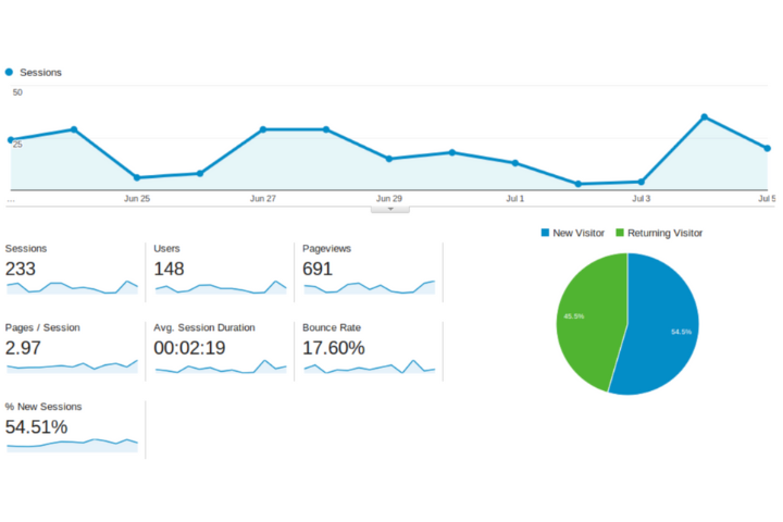 example of a line graph from Google Analytics